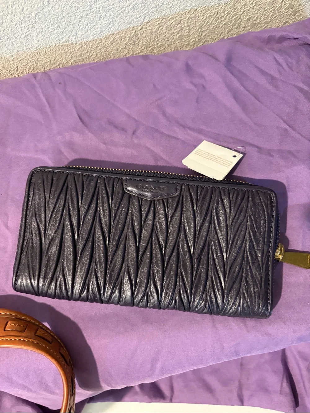 Coach Ergo Denim Kisslock Hobo Satchel NWOT & Navy Twisted Leather Wallet NWT